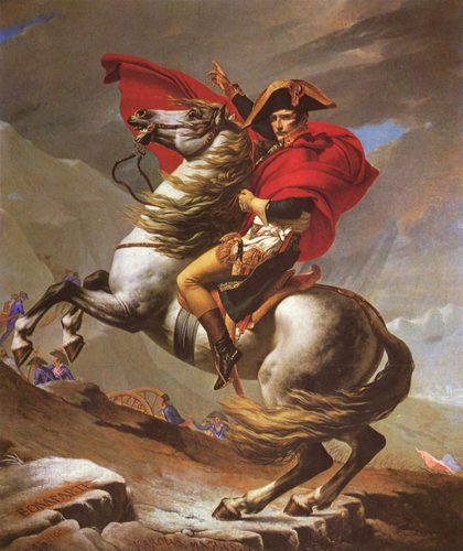 German: Napoleon am Großen St. Bernhard Napoleon Crossing the Alps — Equestrian Portrait