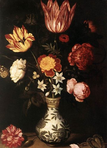 Dutch:  Stilleven met bloemen in een Wan-li vaas Still life with flowers in a Wan-li vase — Flower Painting