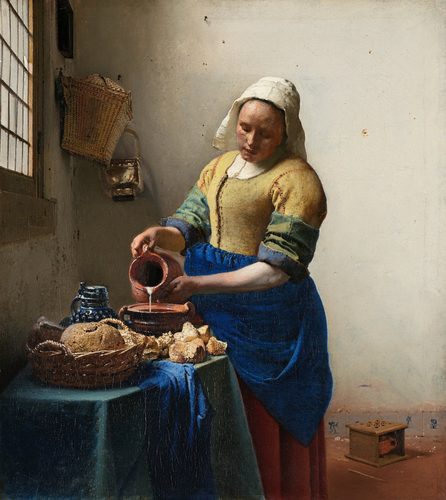 Arabic:  ساقية الحليب The Milkmaid — Genre Painting