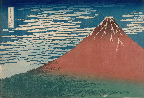 Fine Wind, Clear Weather (Gaifū kaisei), also known as Red Fuji, from the series Thirty-six Views of Mount Fuji (Fugaku sanjūrokkei) — Landscape